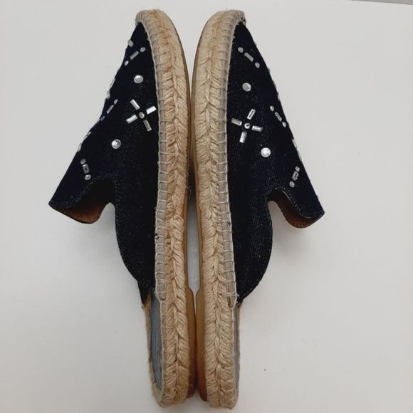 PICON Spain Handmade Rope Espadrille Mules Flat Slip-On Gem Floral Denim Sz 8 - Picture 10 of 12